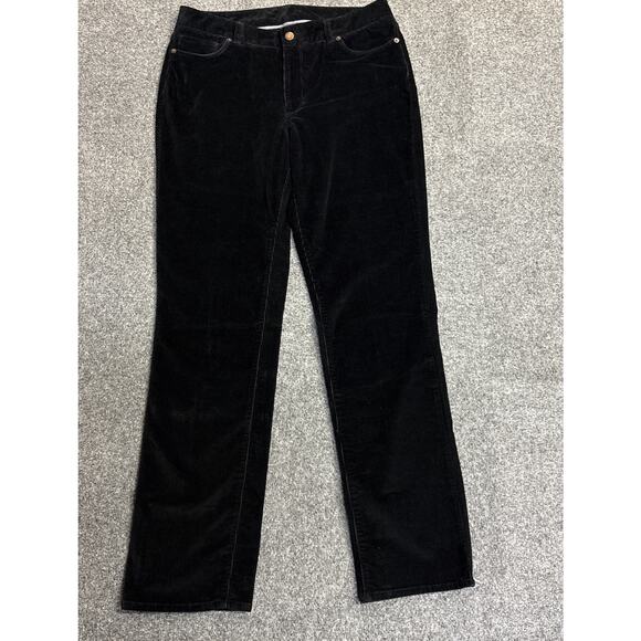 LL Bean Womens Size 12 M/T Black Favorite Fit Straight Corduroy Pants - Picture 1 of 8